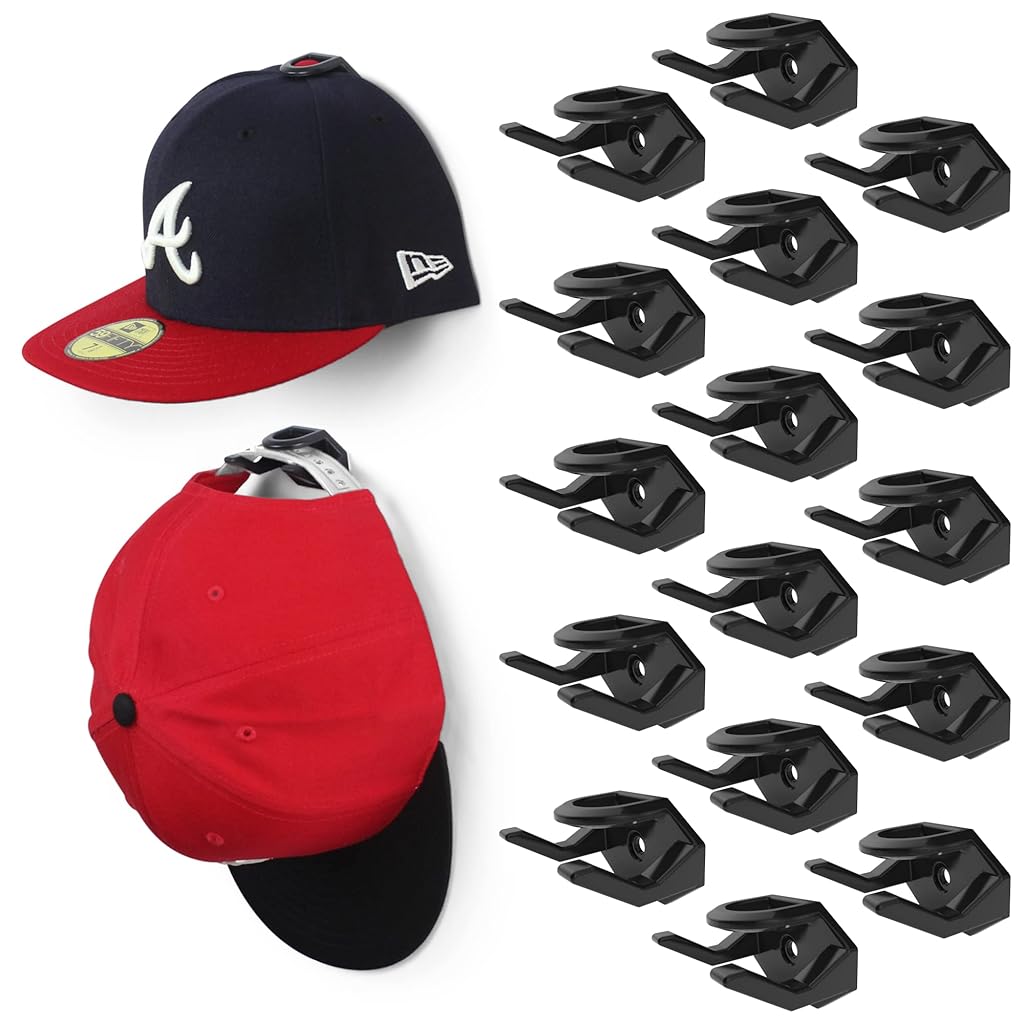 HASTHIP® Adhesive Hat Hooks for Wall (16-Pack) - Hat Rack for Baseball Caps,Minimalist Display,Strong Hold Hangers HASTHIP® Adhesive Hat Hooks for Wall (16-Pack) - Hat Rack for Baseball Caps,Minimalist Display,Strong Hold Hangers
